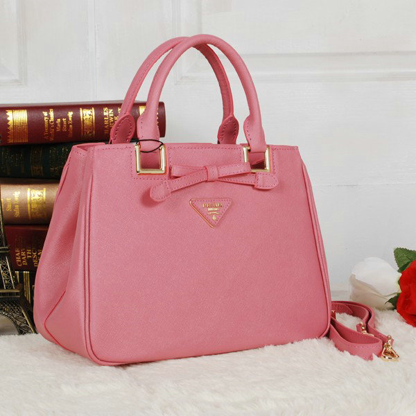 2014 Prada saffiano calfskin tote BN2245 cherrypink